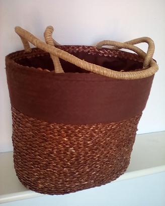 Borsa in vimini foderata
