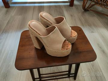 Sandali donna con tacco e zeppa