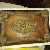 Antico portagioie con specchio