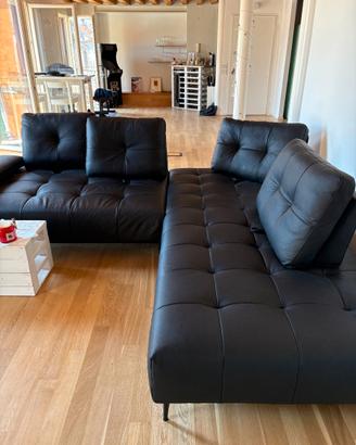 divano pelle nero nuovo