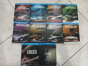 Blu Ray Fast e Furious + Creed 1 e 2