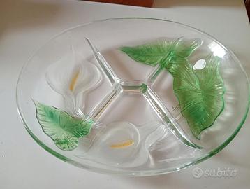 Piatto in vetro decorato