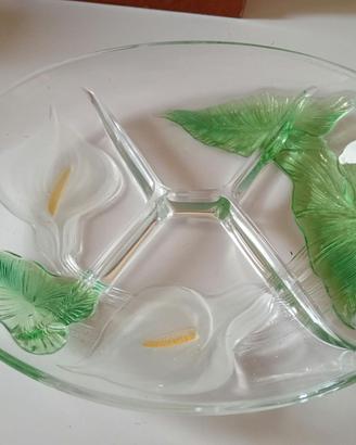 Piatto in vetro decorato