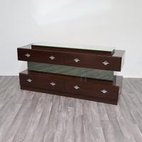 Comò Cassettiera In Ebano Macassar E Specchio ‘80