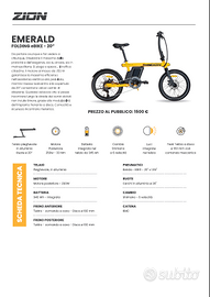 Bici Elettrica Piegevole | ZION Emerald