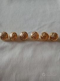 Set 6 Bottoni Vintage in Metallo Dorato da 20mm