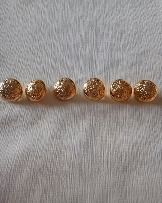 Set 6 Bottoni Vintage in Metallo Dorato da 20mm