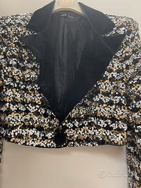 Giacca nero con paillettes oro argento