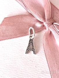 Charm pandora lettera A pendente in pave