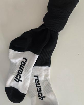 Calzettoni calcio Reusch neri e bianchi bambino