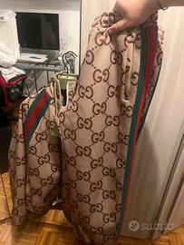 Tuta Gucci Jumbo GG Jogging con Web Beige/Ebano