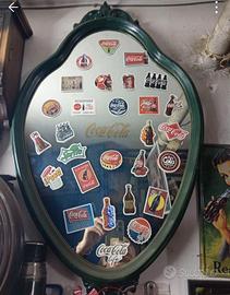 Specchiera in legno cocacola 