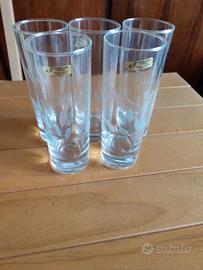 5 bicchieri di cristallo lavorati a mano vintage 