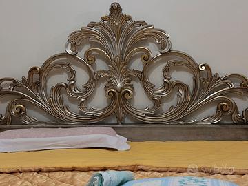 Testata letto in legno intarsiato barocco venezian
