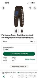Pantalone Travis Scott Cactus Jack sunrise nero