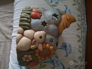 lampada comodino thun con coniglietto e luna