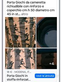 porta giochi in stoffa o portabiancheria 