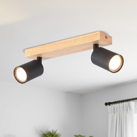 Faretti Orientabili in Legno e Metallo Nero