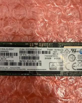 SSD M.2 NVMe Samsung PM981 512GB