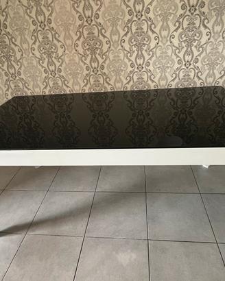 tavolo 180 cm in vetro temperato e legno