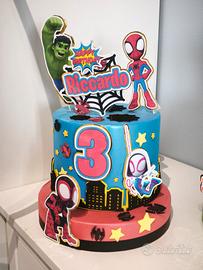 Torta scenografica gomma eva-spidey amazing friend