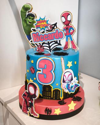 Torta scenografica gomma eva-spidey amazing friend