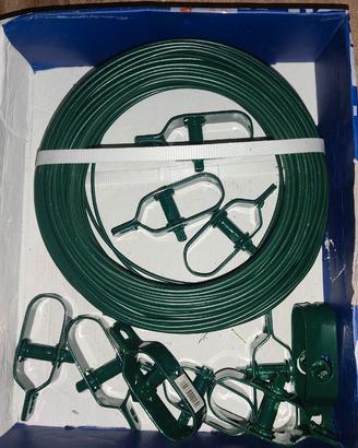 filo da tensione, tiranti verdi x rete da giardino