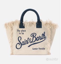 MC2 Saint Barth NUOVA Vanity bianca blu in canvas