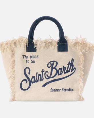 MC2 Saint Barth NUOVA Vanity bianca blu in canvas