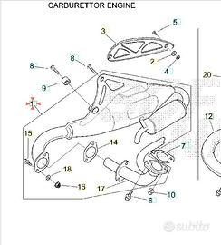 Marmitta catalitica per carb. Aprilia SR50 AP82195