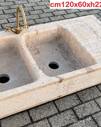 Lavello lavandino in pietra con giglio di Firenze