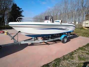 barca Ranieri azzurra motorizzata evinrude etec 40