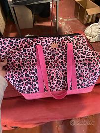 Borsetta cani leopardata rosa
