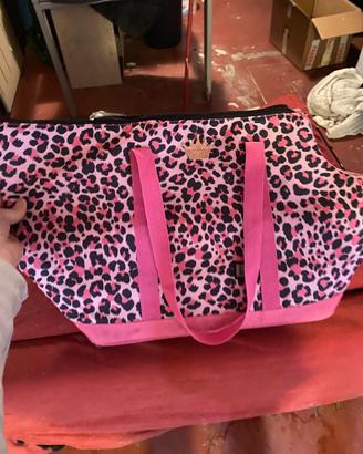 Borsetta cani leopardata rosa