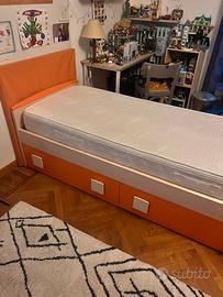 letto una piazza con materasso