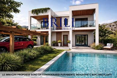 Villa singola con piscina in costruzione a Pittulo