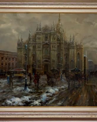 Quadro ad olio con cornice - Duomo di Milano