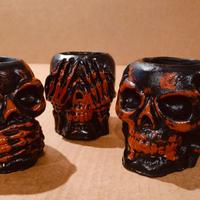Tris Portacandele Teschio Artigianale–Unici, Dark