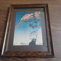 Cornice marrone vintage con stampa