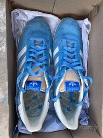 Adidas originals gazelle azzurre bianche uomo