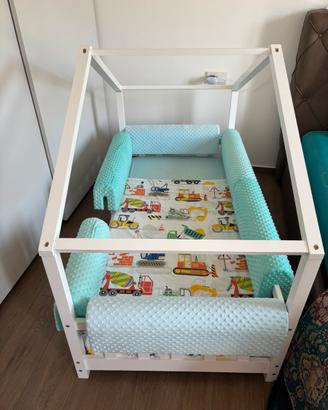 Letto montessoriano + materasso e lenzuola