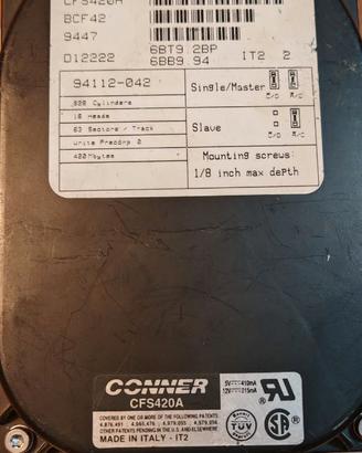 Hard Disk Vintage Conner CFS420A PATA + WiN 3.11