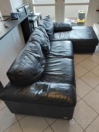 Divano VERA PELLE FIORE con chaise longue