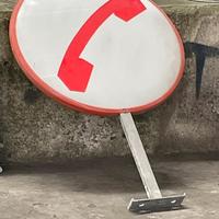 Insegna telefono pubblico targa Vintage Anni 80