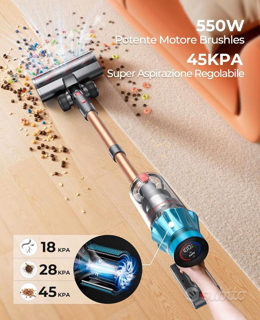 Black & Decker Scopa Elettrica senza Filo Aspirapolvere senza Sacco Ciclonica Potenza 18V colore Bianco - BHFEV1825CP