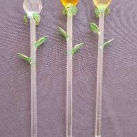 3 Exquisite Glass Roses "Rose di vetro"  19cm