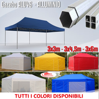 Gazebo pieghevole 3x3 blu alluminio impermeabile