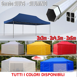 Gazebo pieghevole 3x3 blu alluminio impermeabile