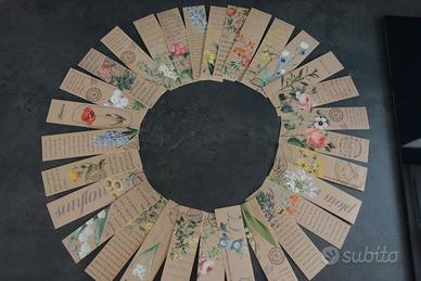 30 Segnalibro tutti diversi “Fiori e scritte"