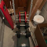 PANCA PIANA+KIT MANUBRI E PESI